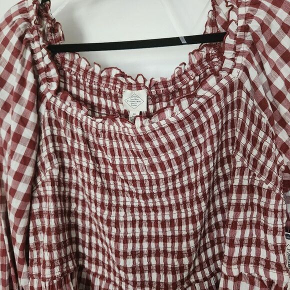 St. John's Bay Women's Gingham Long Sleeve Smocked Size 3X - Picture 3 of 8